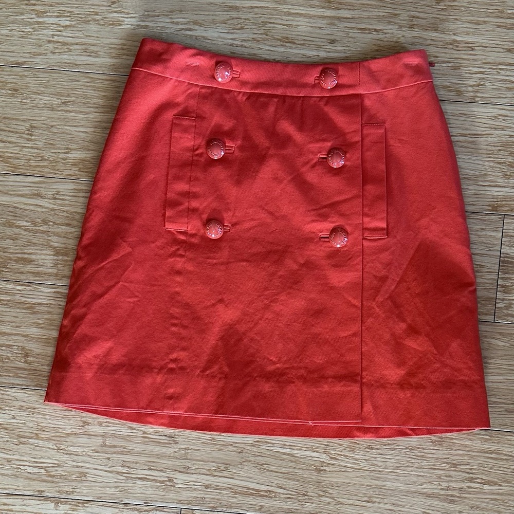 Brooks Brothers Preppy Mod Career Red Mini Skirt Size 2